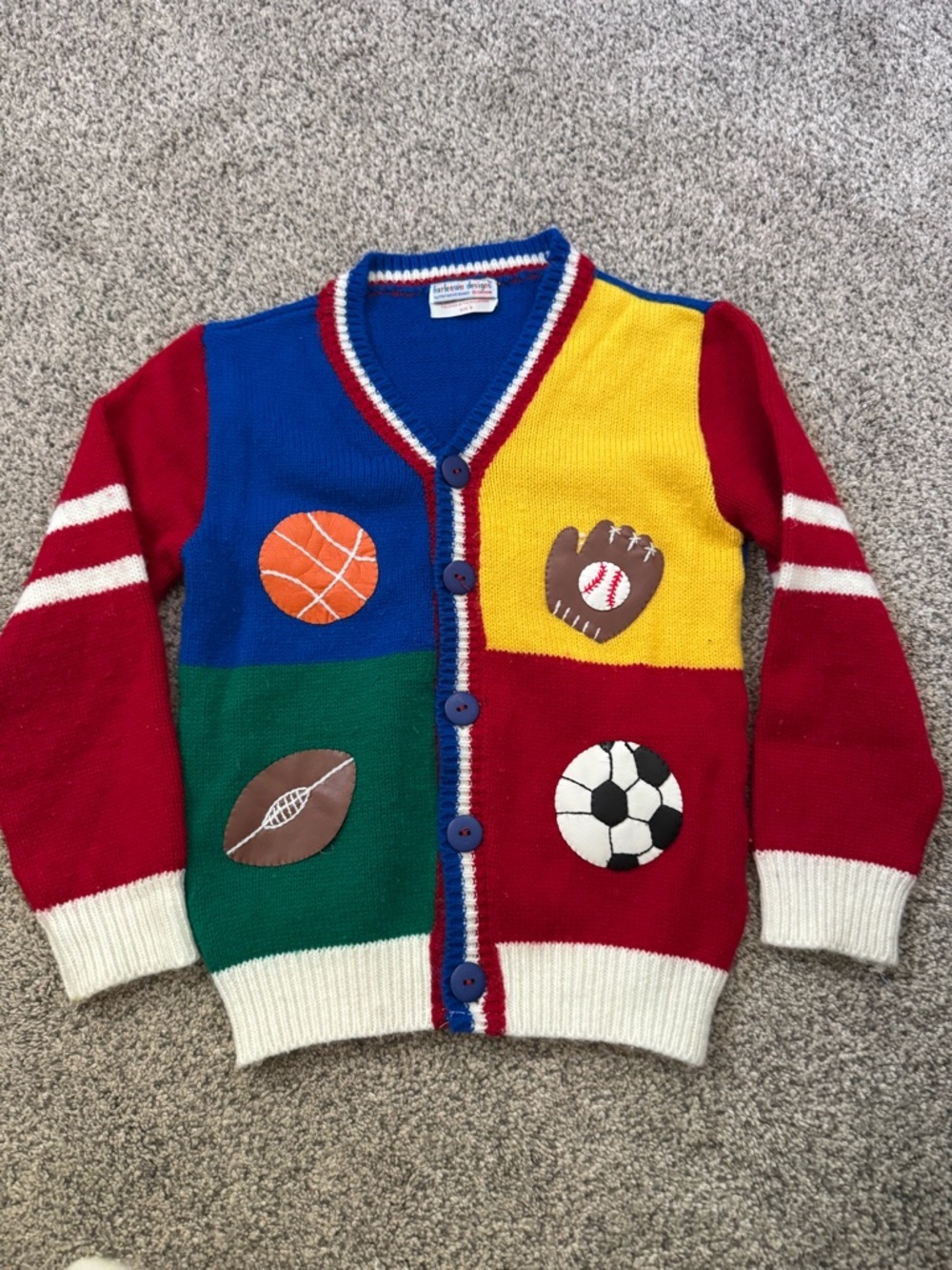 Vintage 90s harlequin designs sports Cardigan Sweater